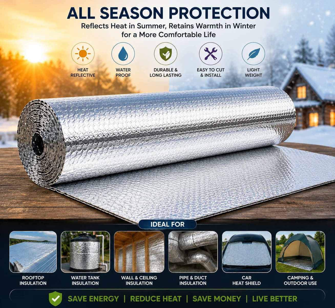 Where bubble insulation is used